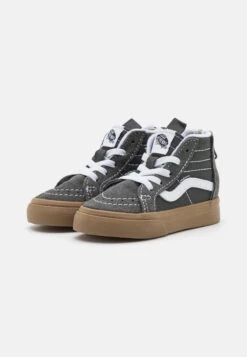 Vans Sk8-Hi Zip Unisex - Sneakers Hoog - Grey/True White -Vans Schoen 0a4c994fd658468980dd85de65a4b9ea
