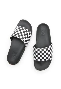 Vans La Costa Slide-On Unisex - Badslippers - (Checkerboard) True White/Black -Vans Schoen 3bc1be8637184bd7adfb868dd7f8eb0d