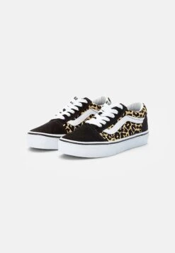 Vans Old Skool- Sneakers Laag - Flocked Leopard/Black/True White -Vans Schoen 4a87d1a3807f42b0be899697a15ab604